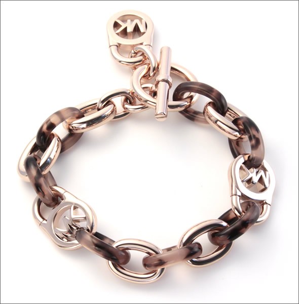マイケルコース MKJ4321791 Rose Gold-Tone and Tortoise Acetate Chain-Link PadLock Bracelet タートス チェーンリンク パドロック ブレスレット