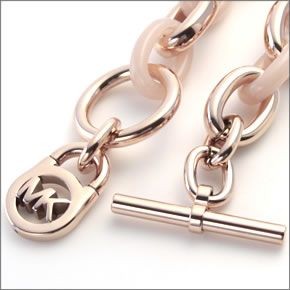 マイケルコース MKJ4328791 Rose Gold-Tone and Acetate Chain-Link PadLock Bracelet チェーンリンク パドロック ブレスレット