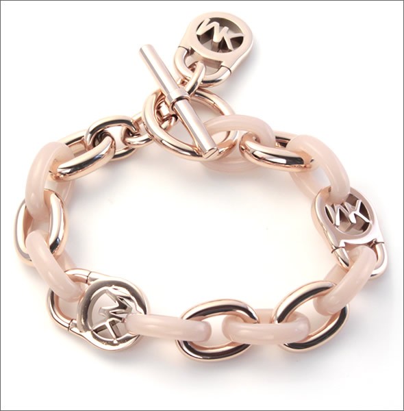 マイケルコース MKJ4328791 Rose Gold-Tone and Acetate Chain-Link PadLock Bracelet チェーンリンク パドロック ブレスレット