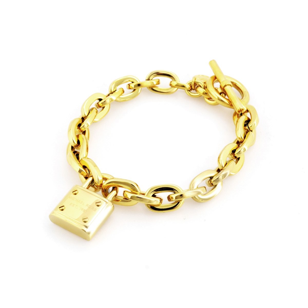 マイケルコース MICHAEL KORS MKJ3311710 Gold-Tone Logo Chain-Link Padlock Bracelet パドロック チェーン リンク ブレスレット