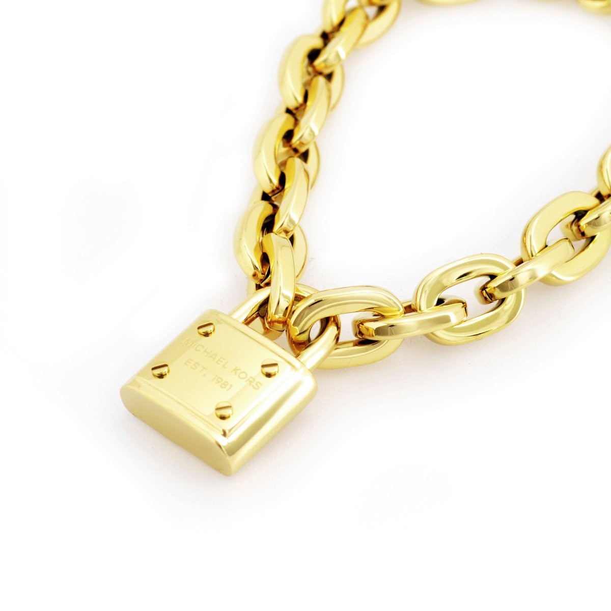 マイケルコース MICHAEL KORS MKJ3311710 Gold-Tone Logo Chain-Link Padlock Bracelet パドロック チェーン リンク ブレスレット