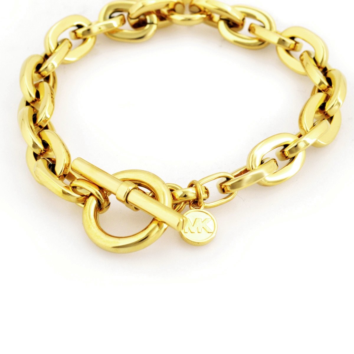 マイケルコース MICHAEL KORS MKJ3311710 Gold-Tone Logo Chain-Link Padlock Bracelet パドロック チェーン リンク ブレスレット