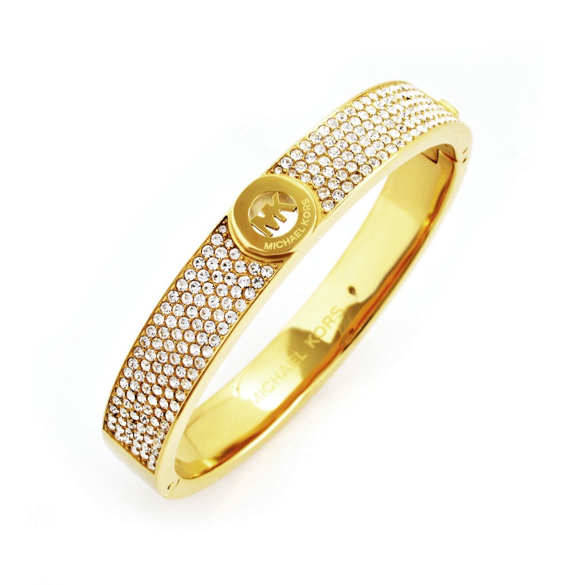 マイケルコース MICHAEL KORS MKJ3998710 Pave Gold-Tone Heritage Fulton Logo Bangle Bracelet パヴェ MKロゴ バングル ブレスレット