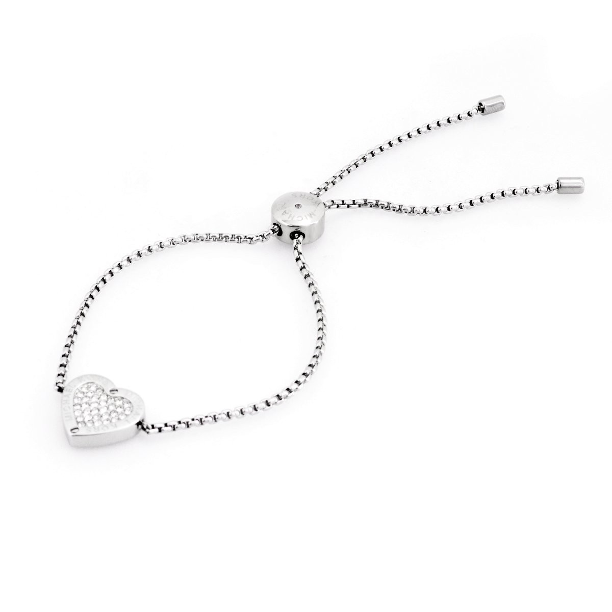 マイケルコース MICHAEL KORS MKJ4141040 Pave Silver-Tone Heart Charm Slider Bracelet パヴェ ハートチャーム スライダー ブレスレット