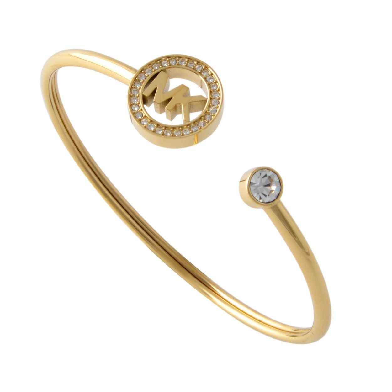 マイケルコース MICHAEL KORS MKJ4650710 Fulton Logo パヴェ MKロゴ クリスタル カフ ブレスレット バングル