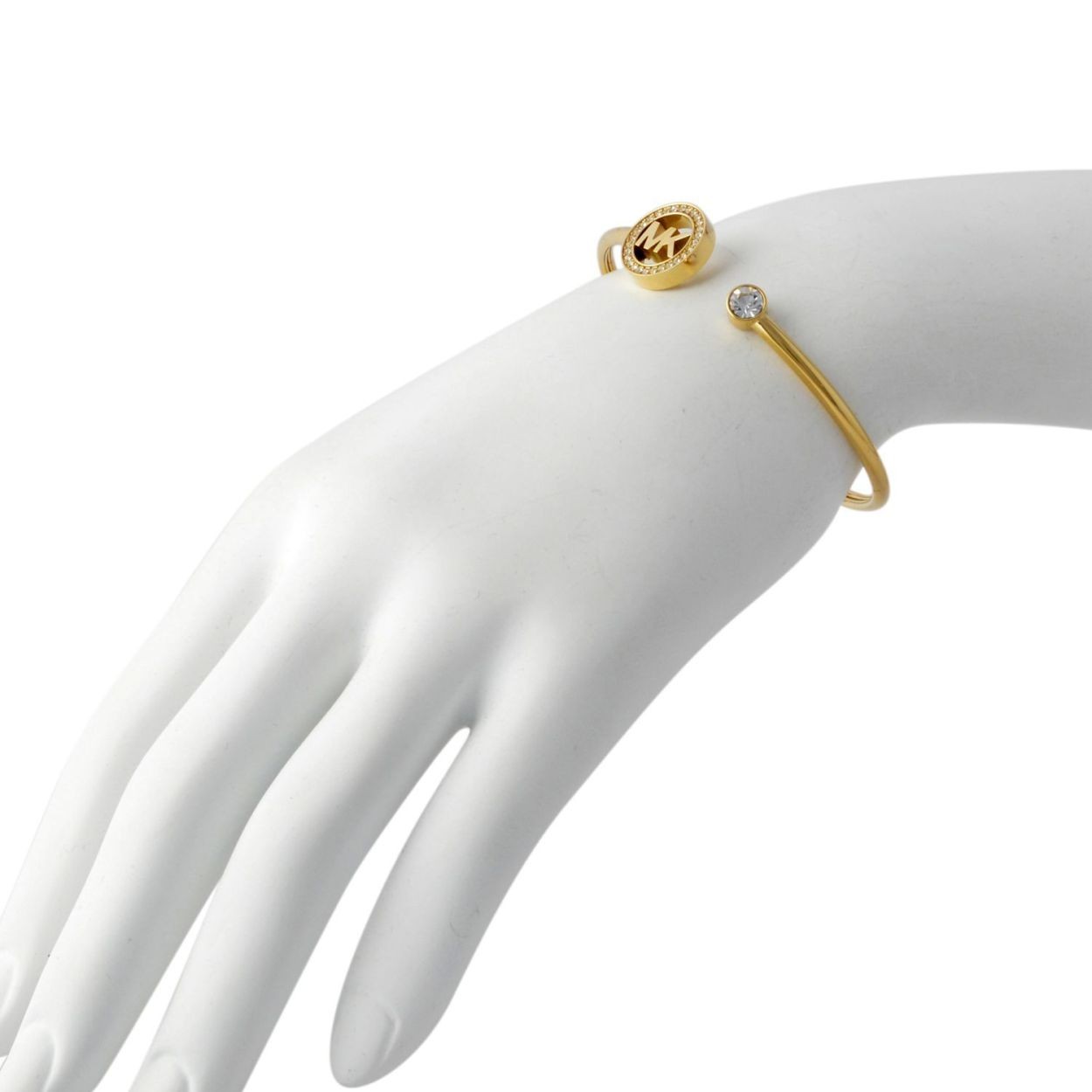 マイケルコース MICHAEL KORS MKJ4650710 Fulton Logo パヴェ MKロゴ クリスタル カフ ブレスレット バングル