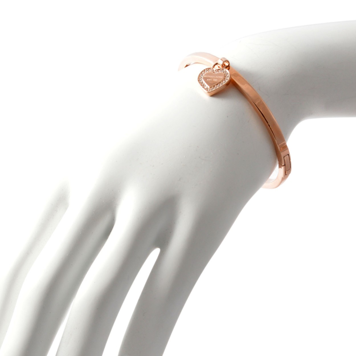 マイケルコース MICHAEL KORS MKJ5039791 MK Logo パヴェ ハートチャーム バングル ブレスレット