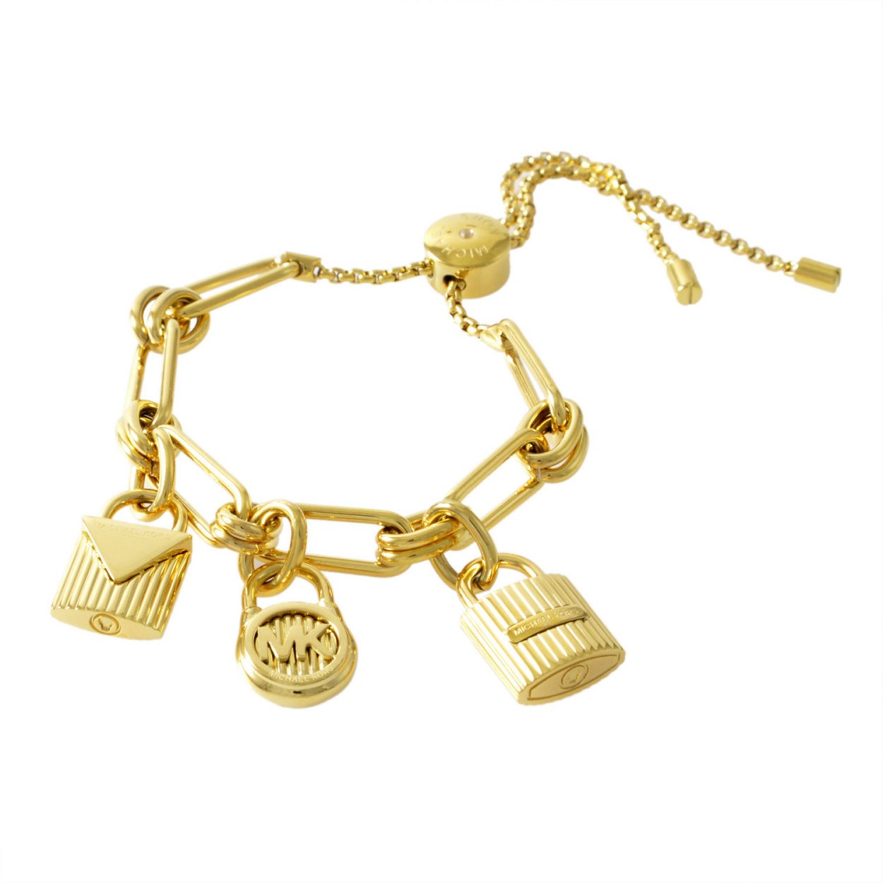 マイケルコース MICHAEL KORS MKJ6816710 Hamilton MKロゴ パドロック チャーム スライダー ブレスレット