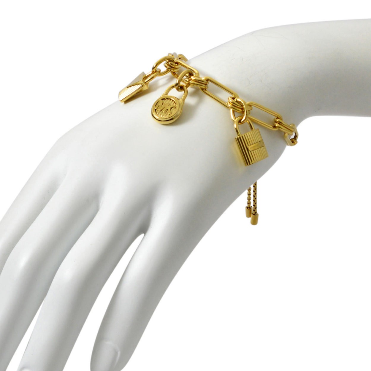 マイケルコース MICHAEL KORS MKJ6816710 Hamilton MKロゴ パドロック チャーム スライダー ブレスレット