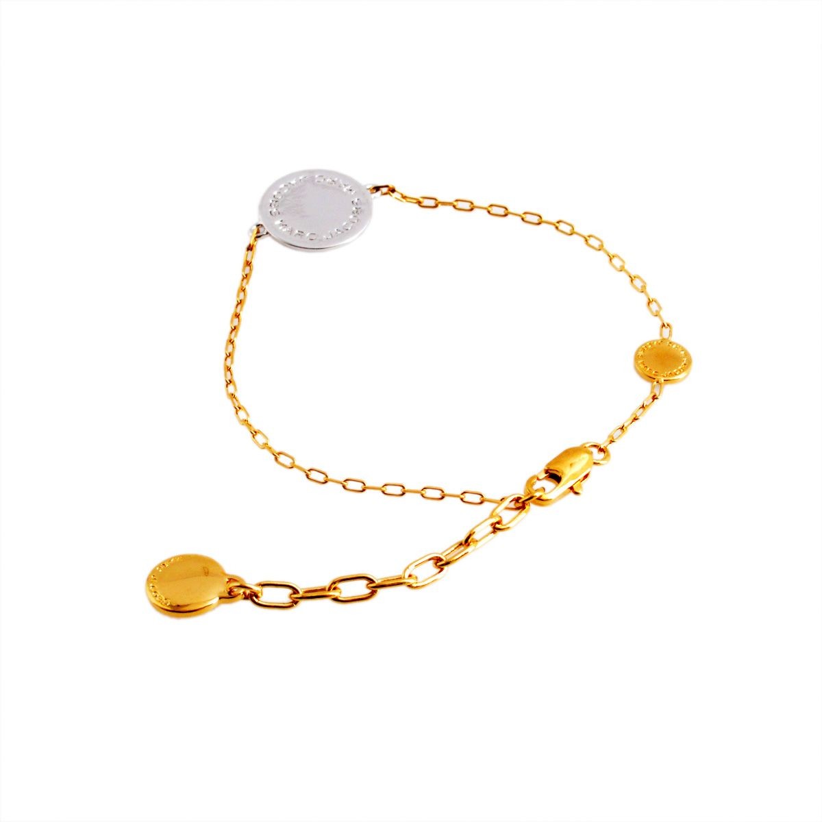 マークジェイコブス MARC JACOBS M0008535-716 Oro Multi ロゴ ディスク ミックス メタル ブレスレット Logo Disc Mixed Metal Bracelet