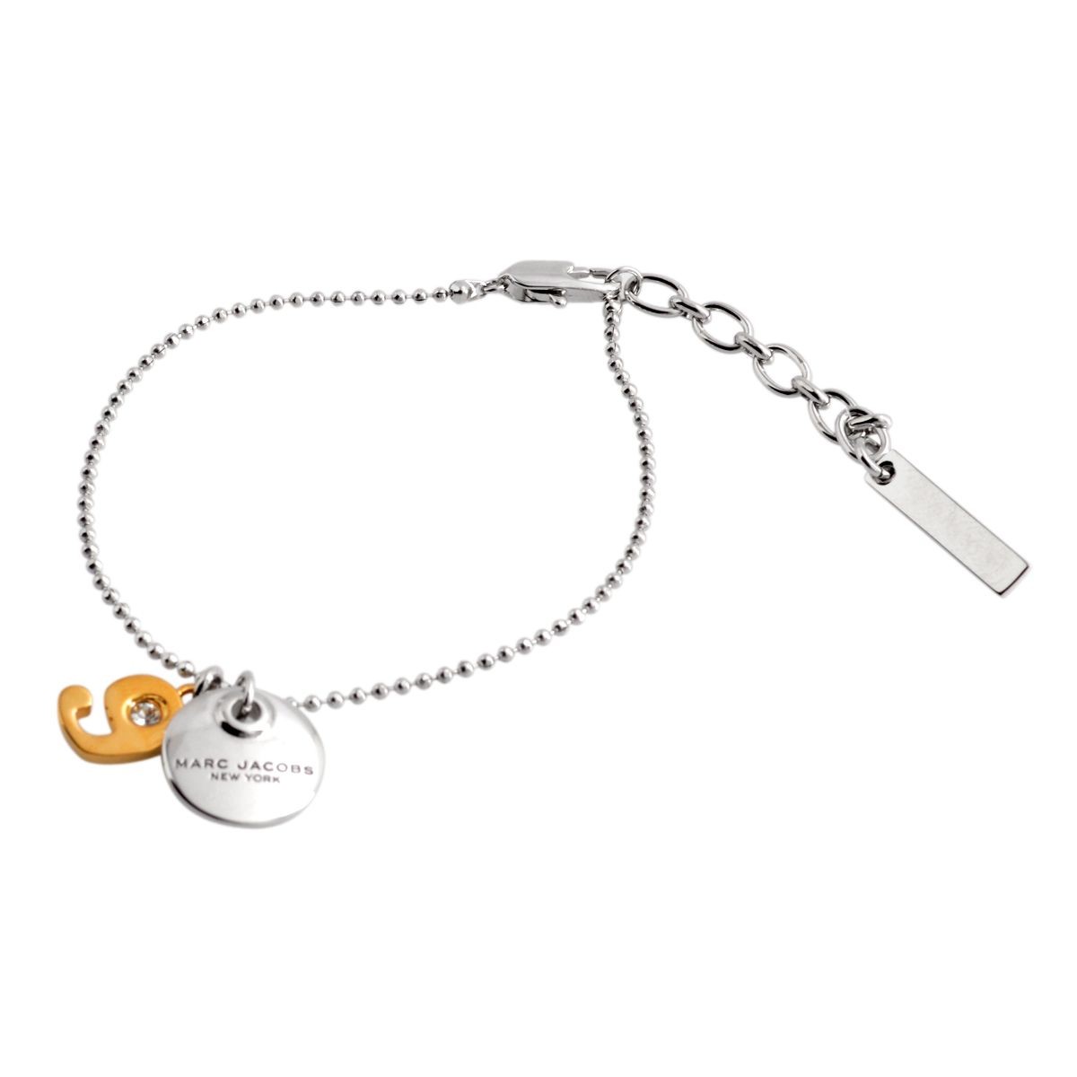マークジェイコブス MARC JACOBS M0009091-040 Silver MJ Coin #9 Chain Bracelet　 コイン ナンバー9 クリスタル ブレスレット