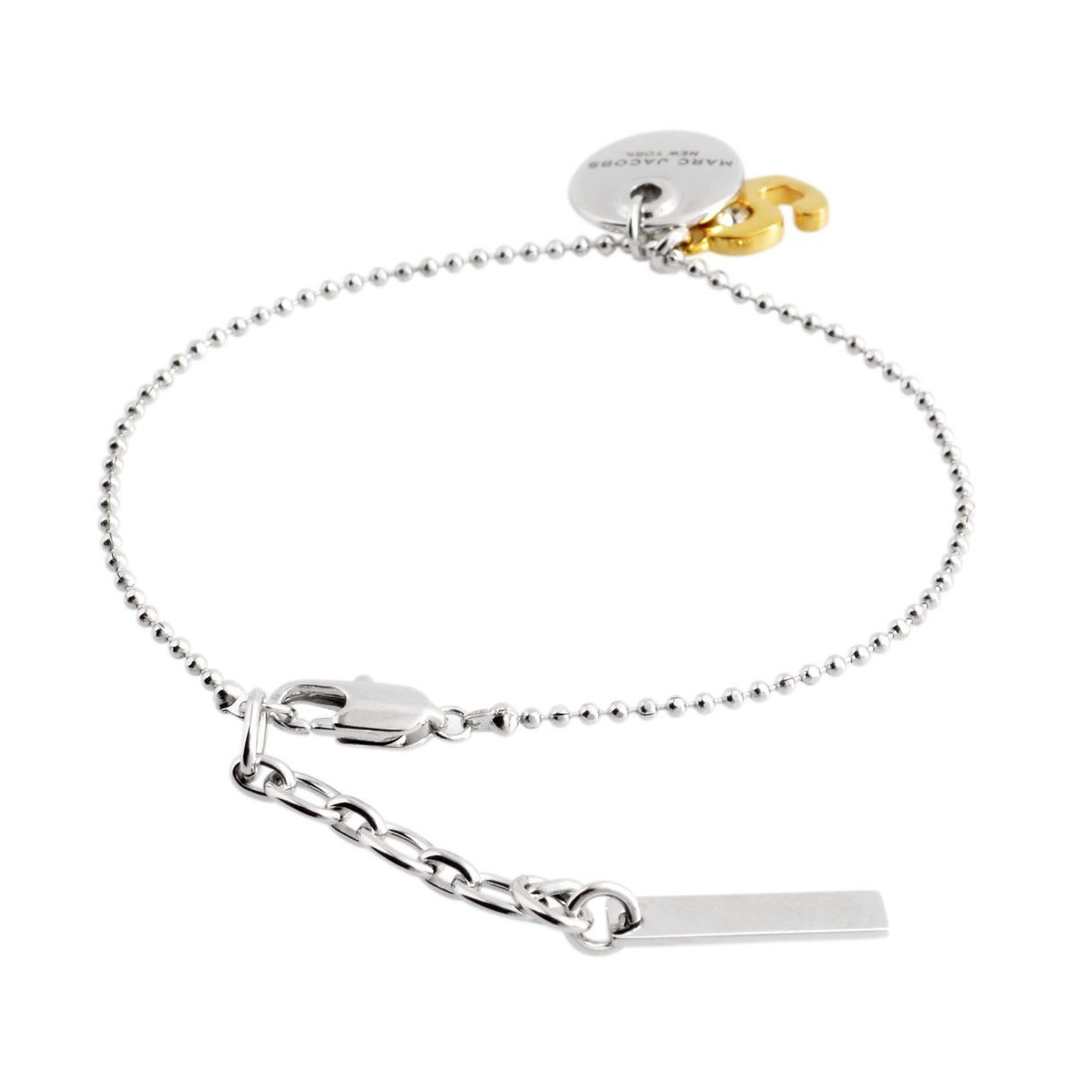 マークジェイコブス MARC JACOBS M0009091-040 Silver MJ Coin #9 Chain Bracelet　 コイン ナンバー9 クリスタル ブレスレット