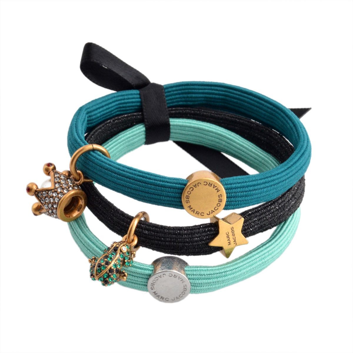 マークジェイコブス MARC JACOBS M0009278-714 Antique Gold Multi Prince Charming Cluster Pony クラスターポニー ヘアゴム3本セット ブレスレットにも♪