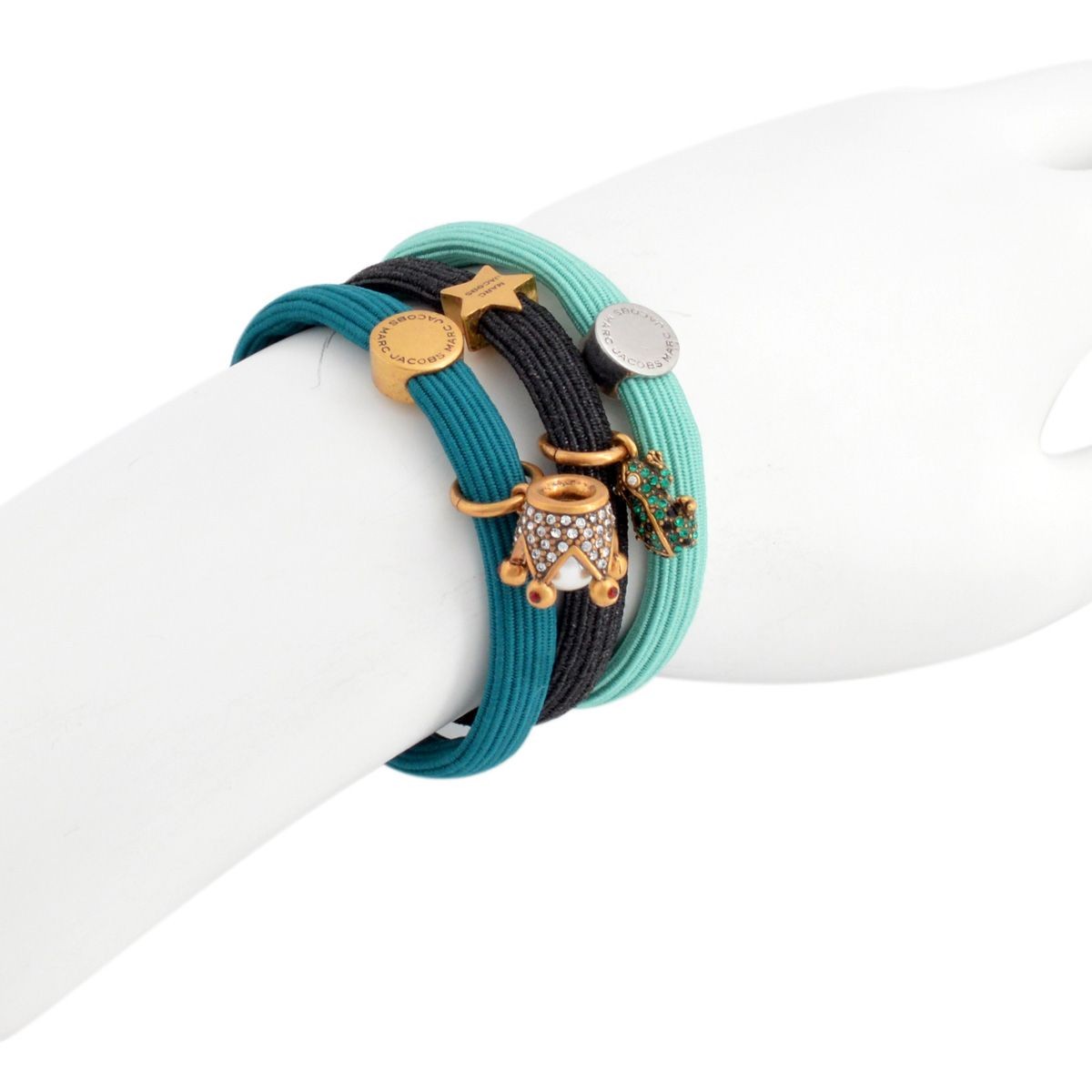 マークジェイコブス MARC JACOBS M0009278-714 Antique Gold Multi Prince Charming Cluster Pony クラスターポニー ヘアゴム3本セット ブレスレットにも♪