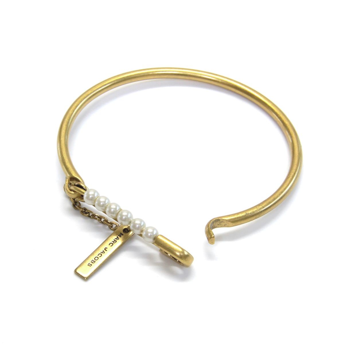 マークジェイコブス MARC JACOBS M0009192-117 Cream/Antique Gold Pearl Safety Pin Hinge Cuff パール セイフティーピン ヒンジ カフ ブレスレット