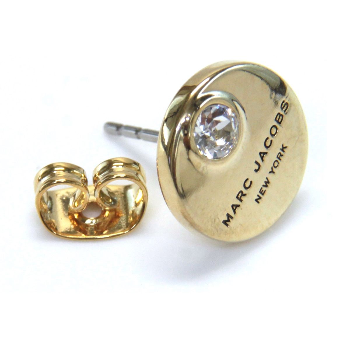 マークジェイコブス MARC JACOBS M0009789-168 Crystal/Gold MJ Coin Studs  コイン クリスタル スタッド ピアス