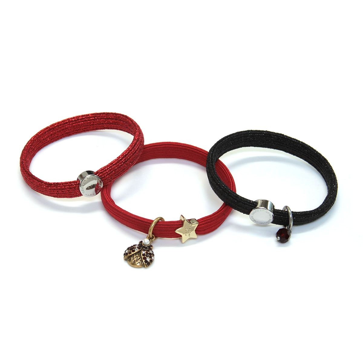 マークジェイコブス MARC JACOBS M0009975-601 Red Multi Ladybug Cluster Pony クラスターポニー てんとう虫チャーム ヘアゴム3本セット ブレスレットにも♪