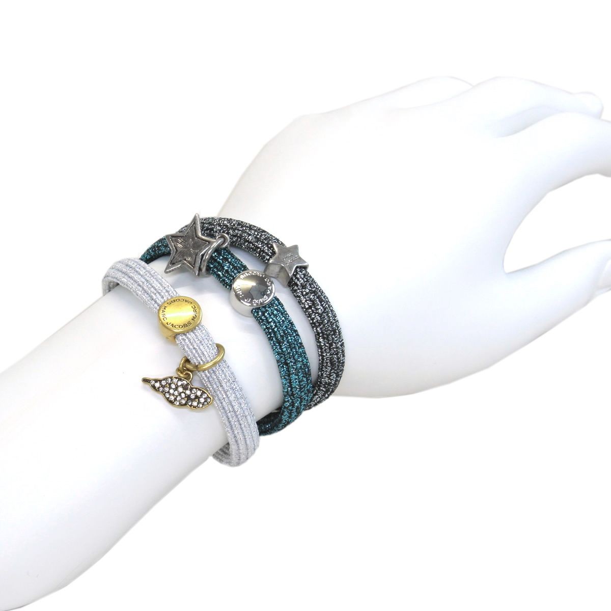 マークジェイコブス MARC JACOBS M0009976-401 Blue Multi Star Cloud Cluster Pony クラスターポニー スター＆雲チャーム ヘアゴム3本セット ブレスレットにも♪