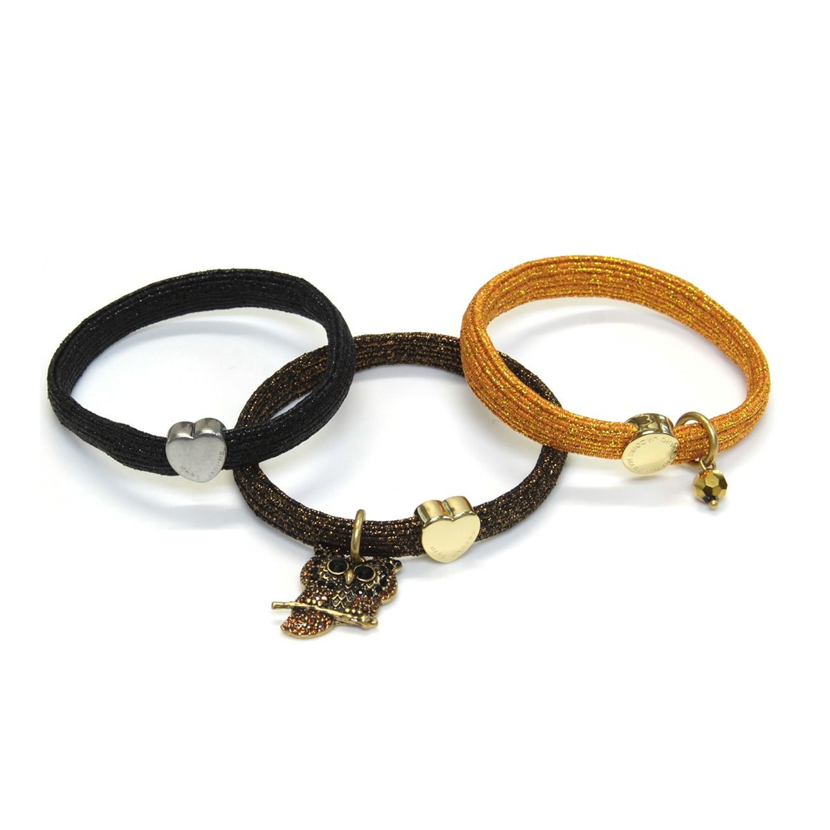 マークジェイコブス MARC JACOBS M0009977-765 Gold Multi Owl Cluster Pony クラスターポニー フクロウチャーム ヘアゴム3本セット ブレスレットにも♪