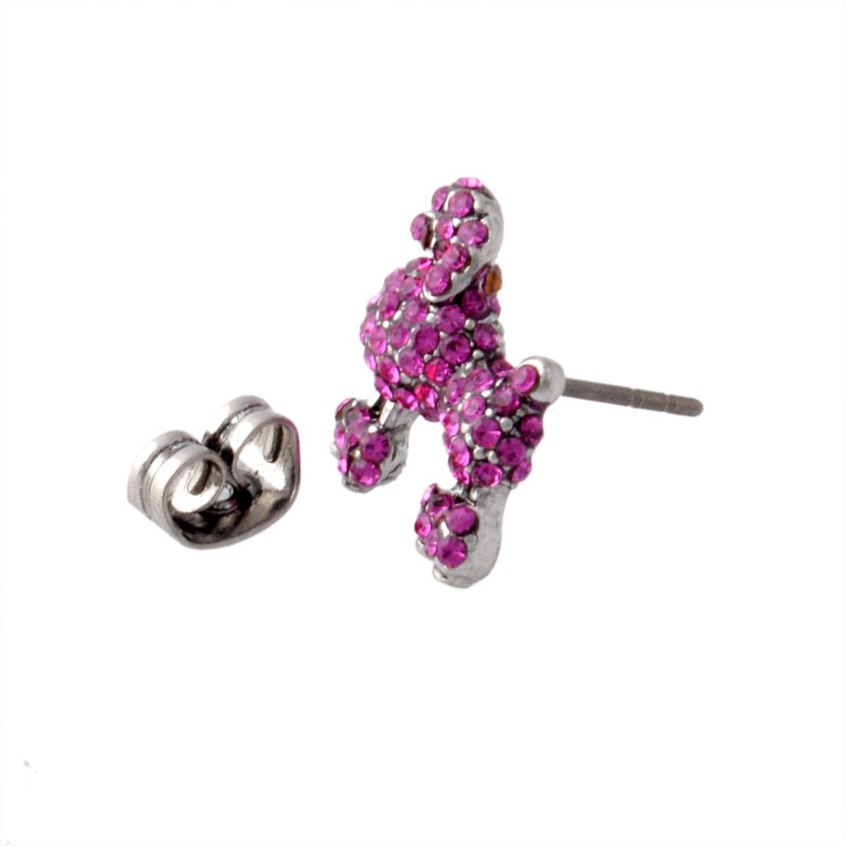 マークジェイコブス MARC JACOBS M0010474-650 Pink プードル パヴェ スタッド ピアス Charms Paradise Mini Poodle Studs