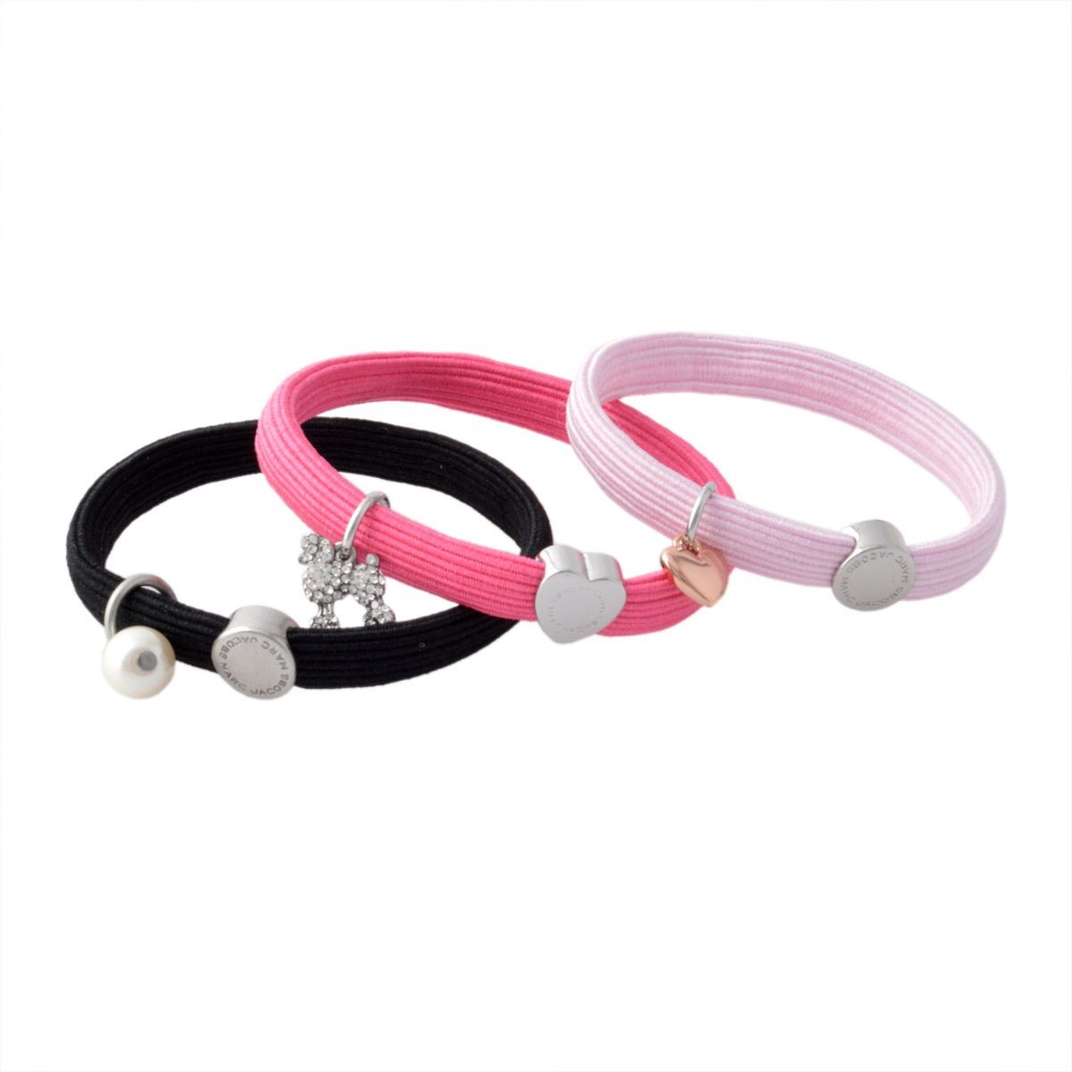 マークジェイコブス MARC JACOBS M0010698-651 Pink Multi クラスターポニー プードル＆パールチャーム ヘアゴム3本セット ブレスレットにも♪ Poodle Pearl Cluster Ponys