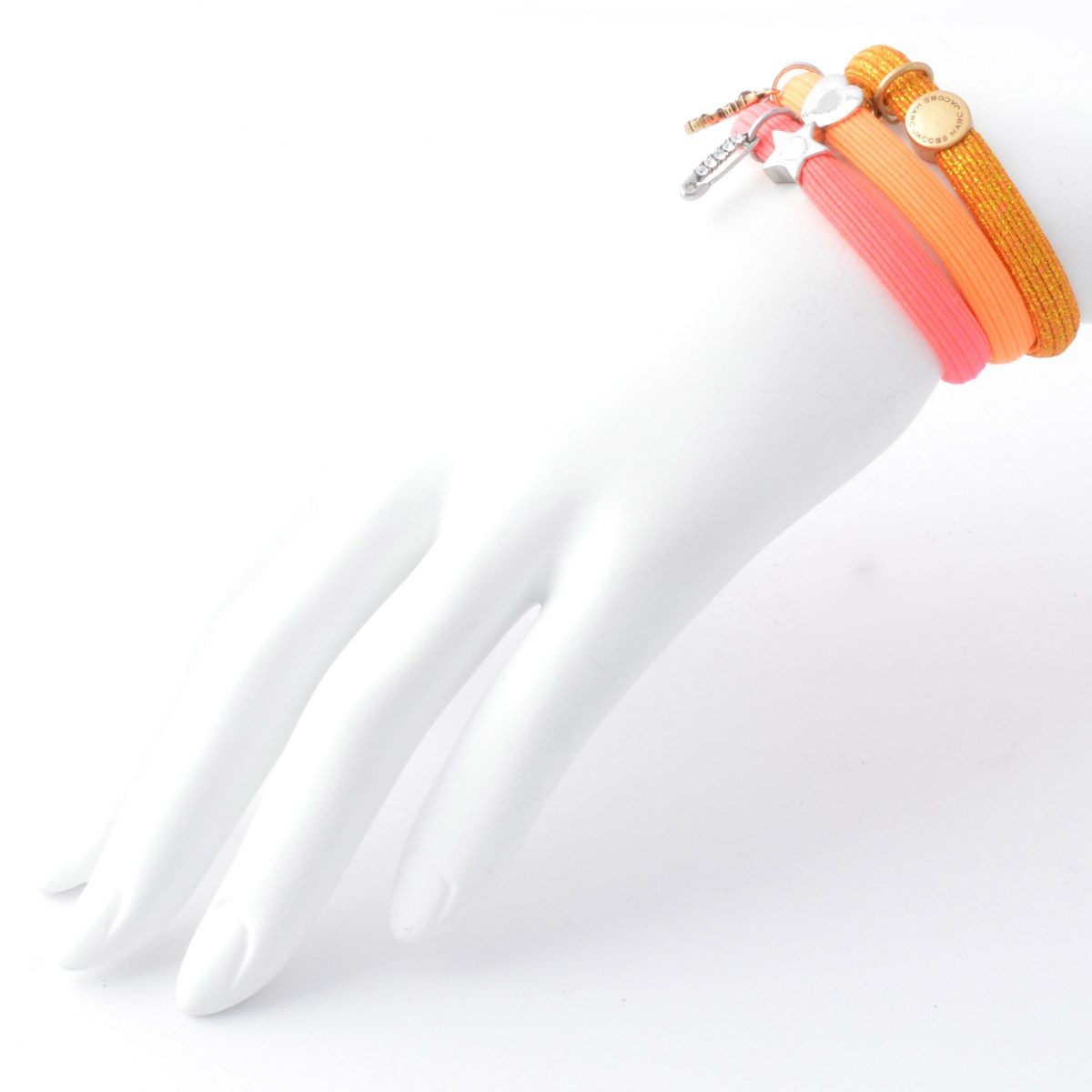 マークジェイコブス MARC JACOBS M0010700-750 Yellow Multi クラスターポニー マティーニ＆安全ピンチャーム ヘアゴム3本セット ブレスレットにも♪ Martini Safety Pin Cluster Ponys