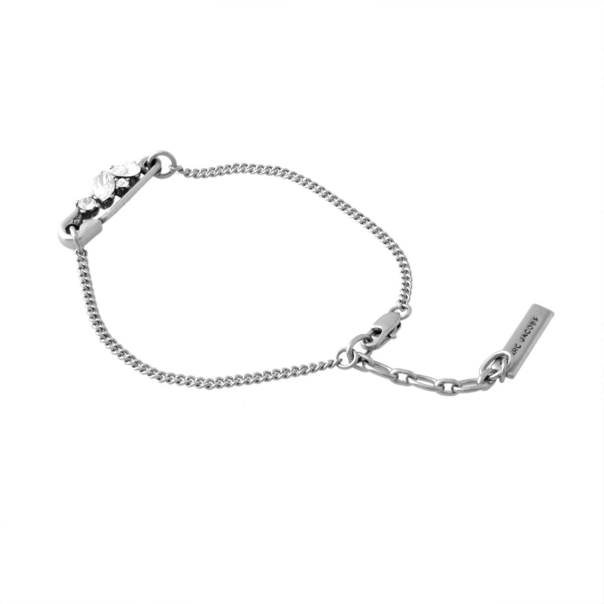 マークジェイコブス MARC JACOBS M0010488-969 Crystal/Antique Silver  ビジュー 安全ピンチャーム ブレスレット Small Strass Safety Pin Chain Bracelet