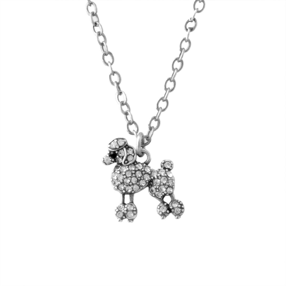 マークジェイコブス MARC JACOBS M0010725-969 Crystal/Antique Silver プードル パヴェ ペンダント ネックレス Mini Poodle Pendant