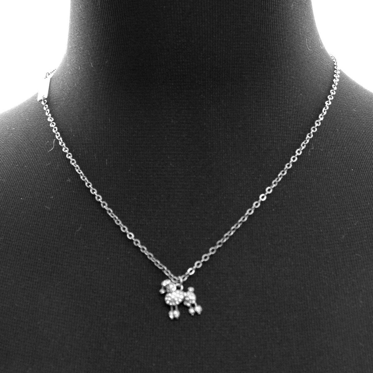 マークジェイコブス MARC JACOBS M0010725-969 Crystal/Antique Silver プードル パヴェ ペンダント ネックレス Mini Poodle Pendant