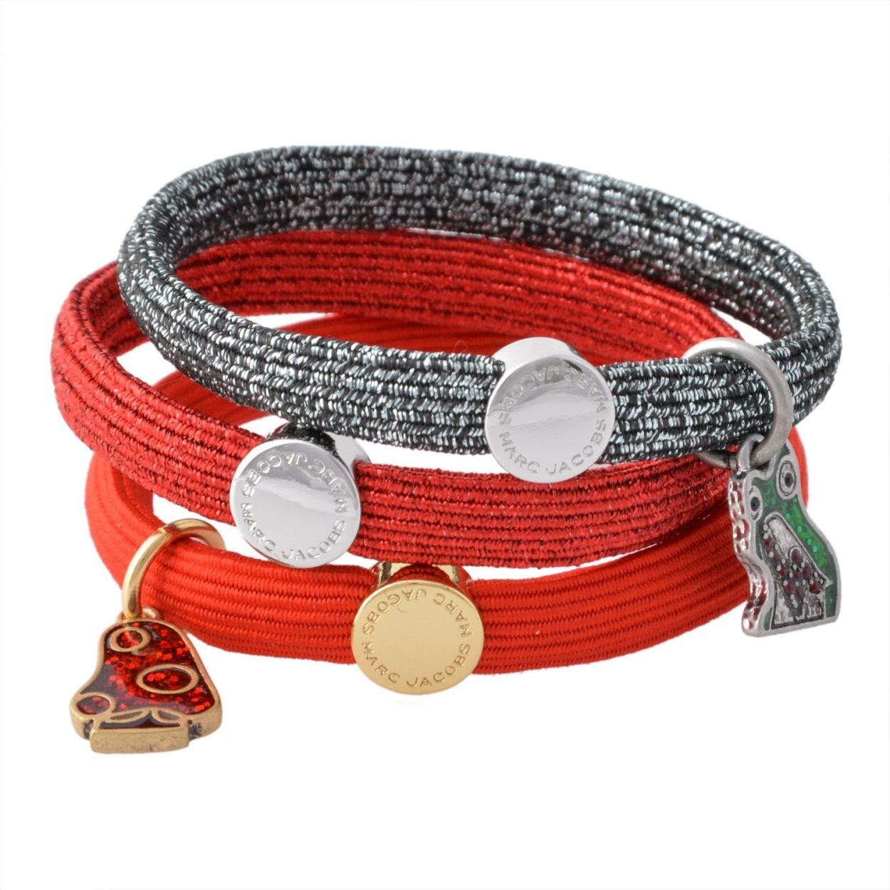 マークジェイコブス MARC JACOBS M0011860-601 Red Multi クラスターポニー ヘアゴム3本セット ブレスレットにも♪ Mushroom Pony