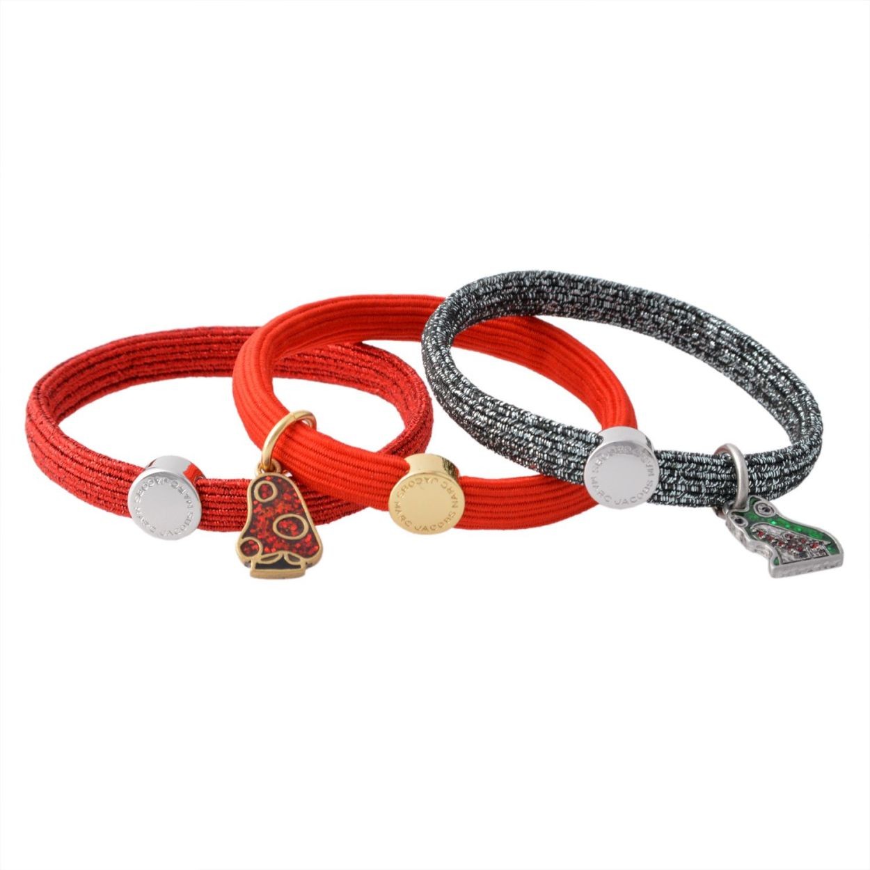 マークジェイコブス MARC JACOBS M0011860-601 Red Multi クラスターポニー ヘアゴム3本セット ブレスレットにも♪ Mushroom Pony