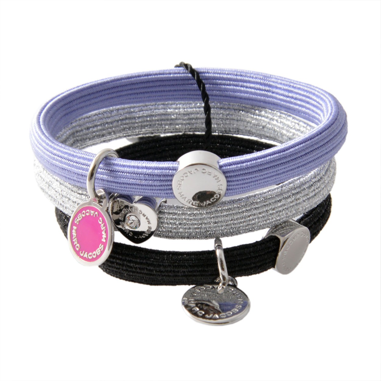マークジェイコブス MARC JACOBS M0011863-501 Purple Multi クラスターポニー ヘアゴム3本セット ブレスレットにも♪ Logo Disc Pony
