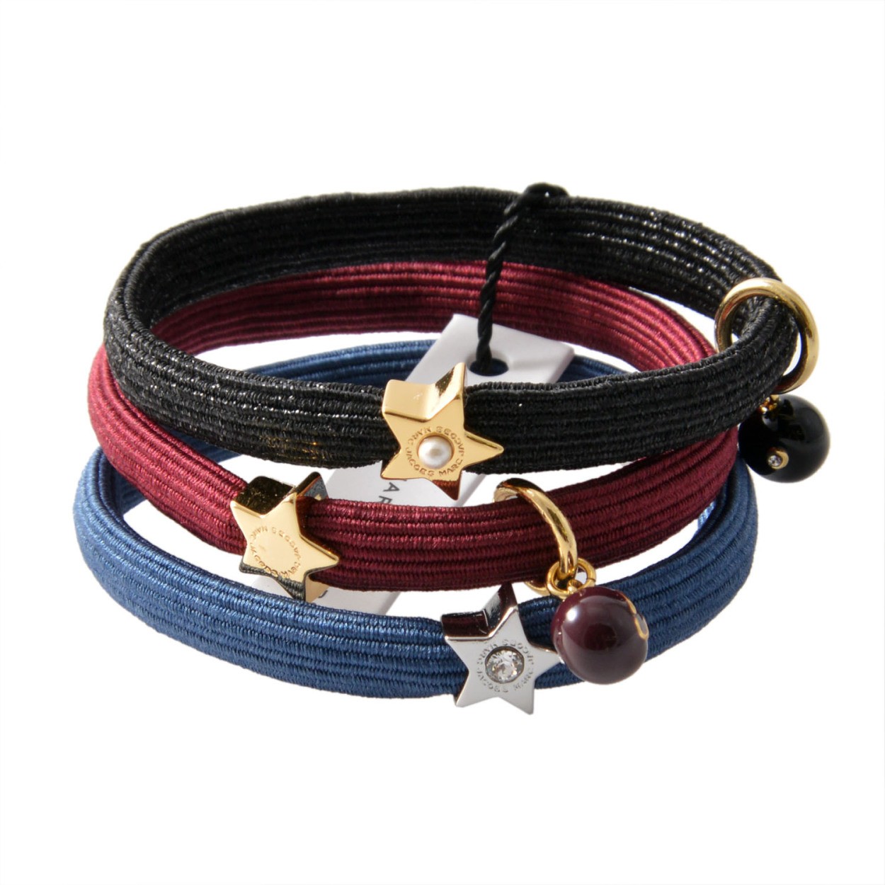 マークジェイコブス MARC JACOBS M0012434-409 Midnight Blue Multi クラスターポニー ヘアゴム3本セット ブレスレットにも♪ Icon Ball Pony