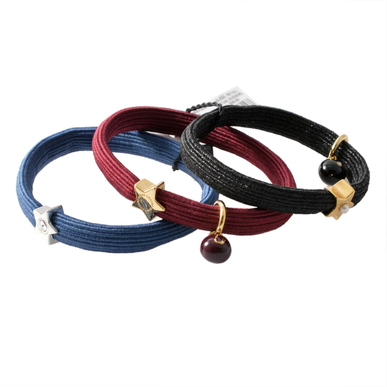 マークジェイコブス MARC JACOBS M0012434-409 Midnight Blue Multi クラスターポニー ヘアゴム3本セット ブレスレットにも♪ Icon Ball Pony