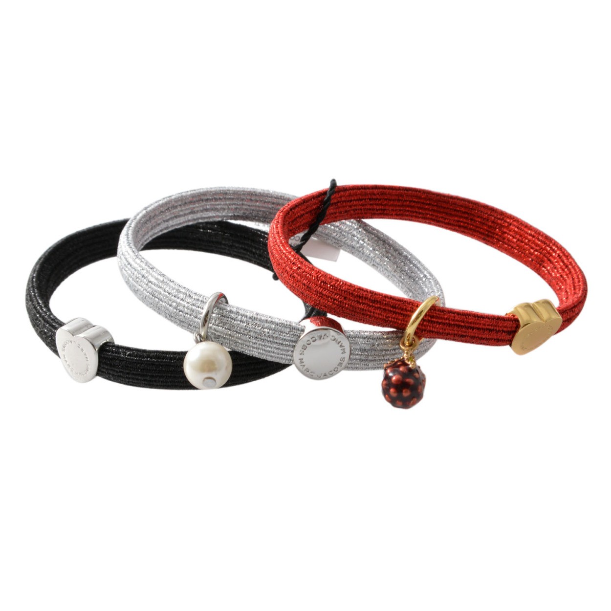 マークジェイコブス MARC JACOBS M0012435-601 Red Multi クラスターポニー ヘアゴム3本セット ブレスレットにも♪ Raspberry Pony