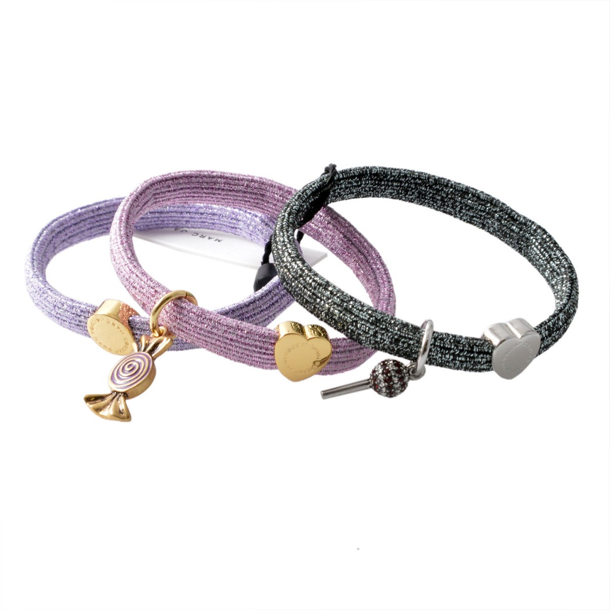 マークジェイコブス MARC JACOBS M0012436-546 Metalic Lilac Multi クラスターポニー ヘアゴム3本セット ブレスレットにも♪ Swirl Candy Pony