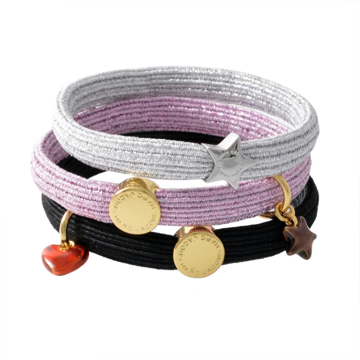 マークジェイコブス MARC JACOBS M0013001-651 Pink Multi クラスターポニー ヘアゴム3本セット ブレスレットにも♪ Heart Star Pony