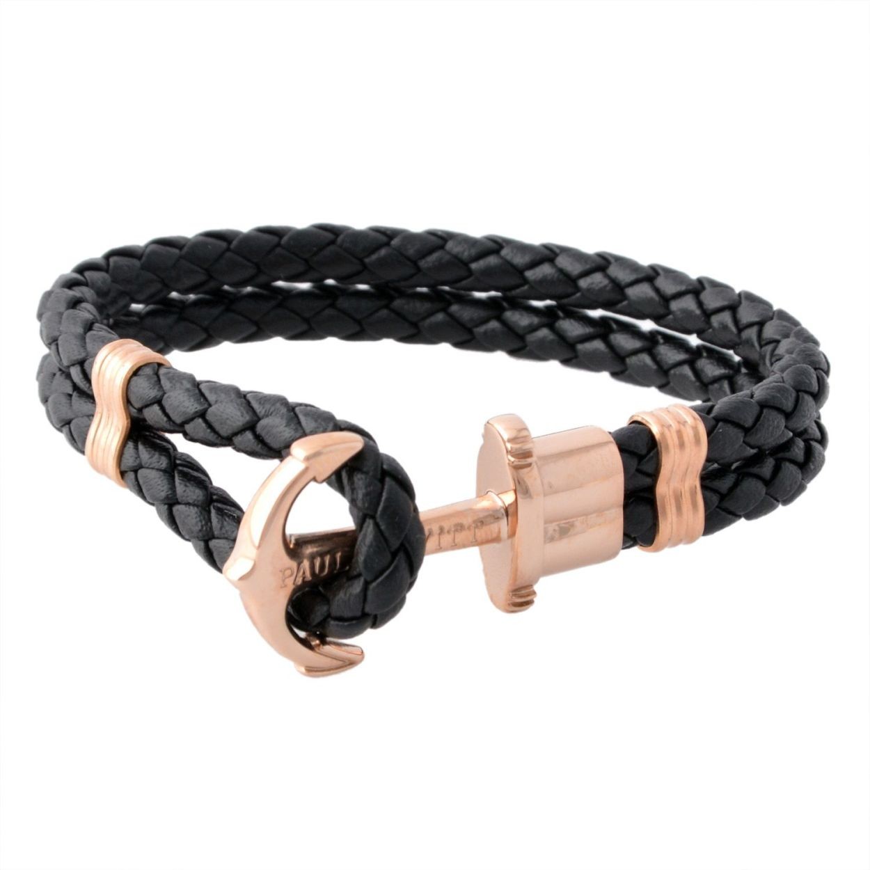 ポールヒューイット PAUL HEWITT PH-PH-L-R-B PHREPレザー アンカーモチーフ レザー編み込み ブレスレット ユニセックス