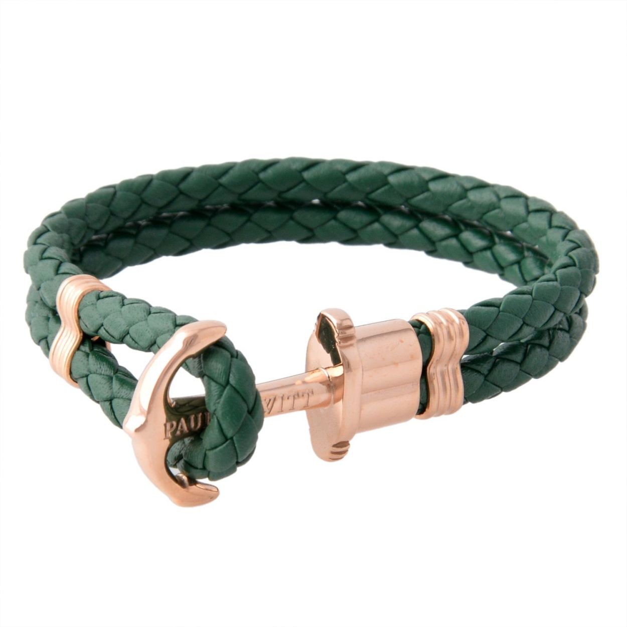 ポールヒューイット PAUL HEWITT PH-PH-L-R-G PHREPレザー アンカーモチーフ レザー編み込み ブレスレット ユニセックス