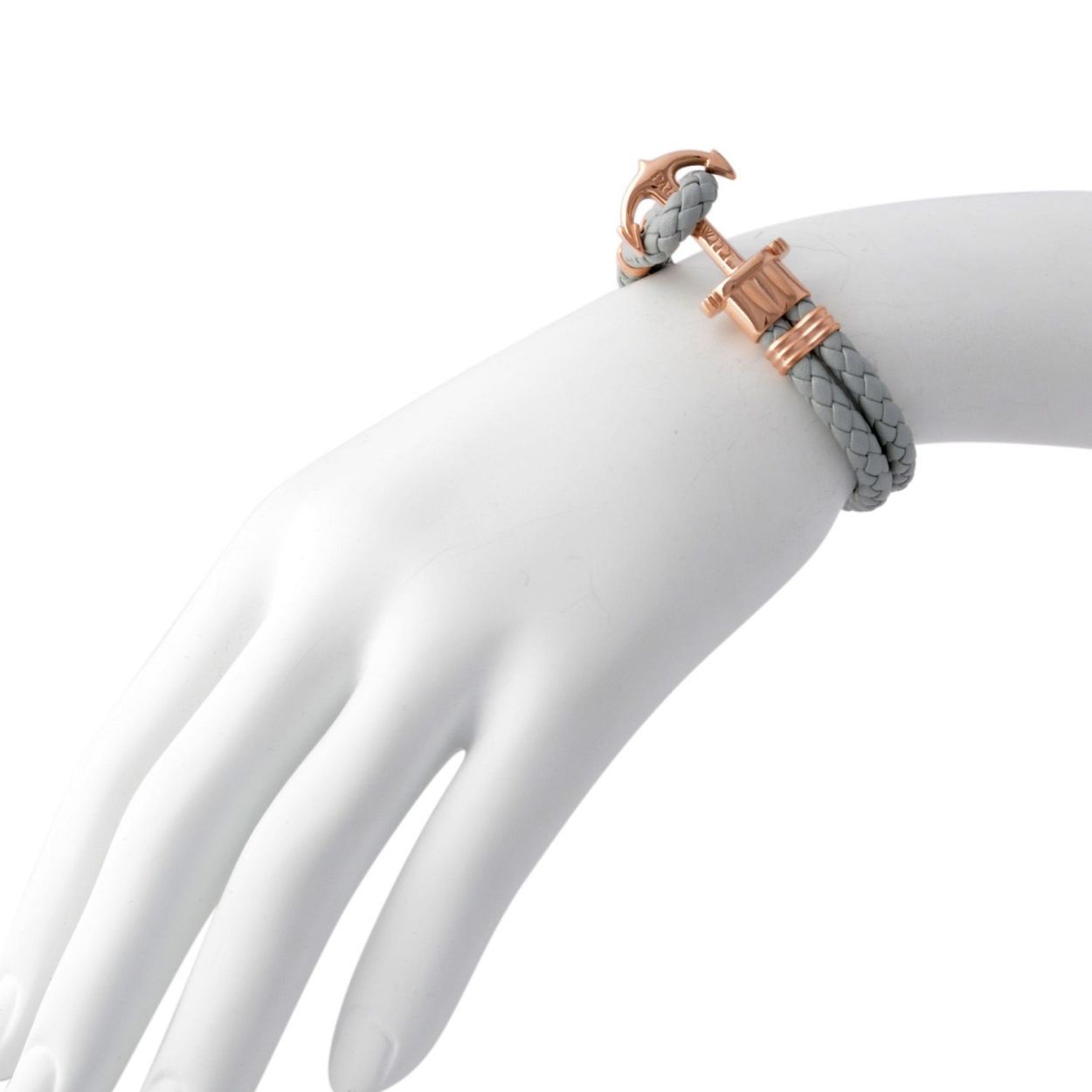 ポールヒューイット PAUL HEWITT PH-PH-L-R-Gr PHREPレザー アンカーモチーフ レザー編み込み ブレスレット ユニセックス