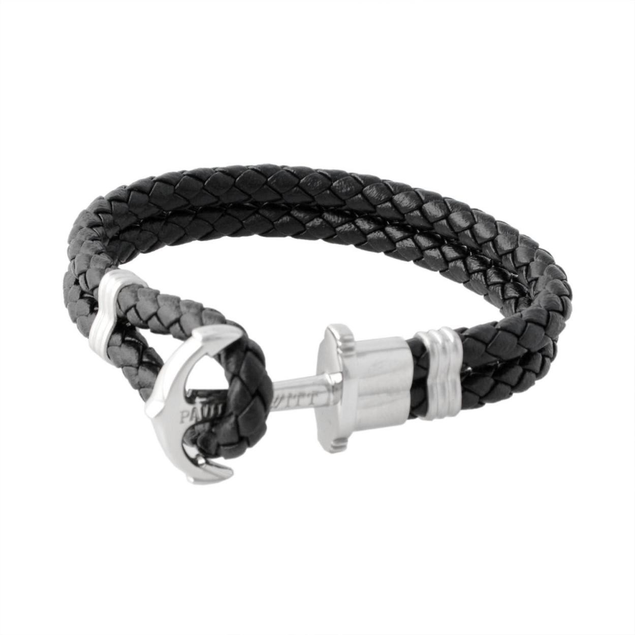 ポールヒューイット PAUL HEWITT PH-PH-L-S-B PHREPレザー アンカーモチーフ レザー編み込み ブレスレット ユニセックス