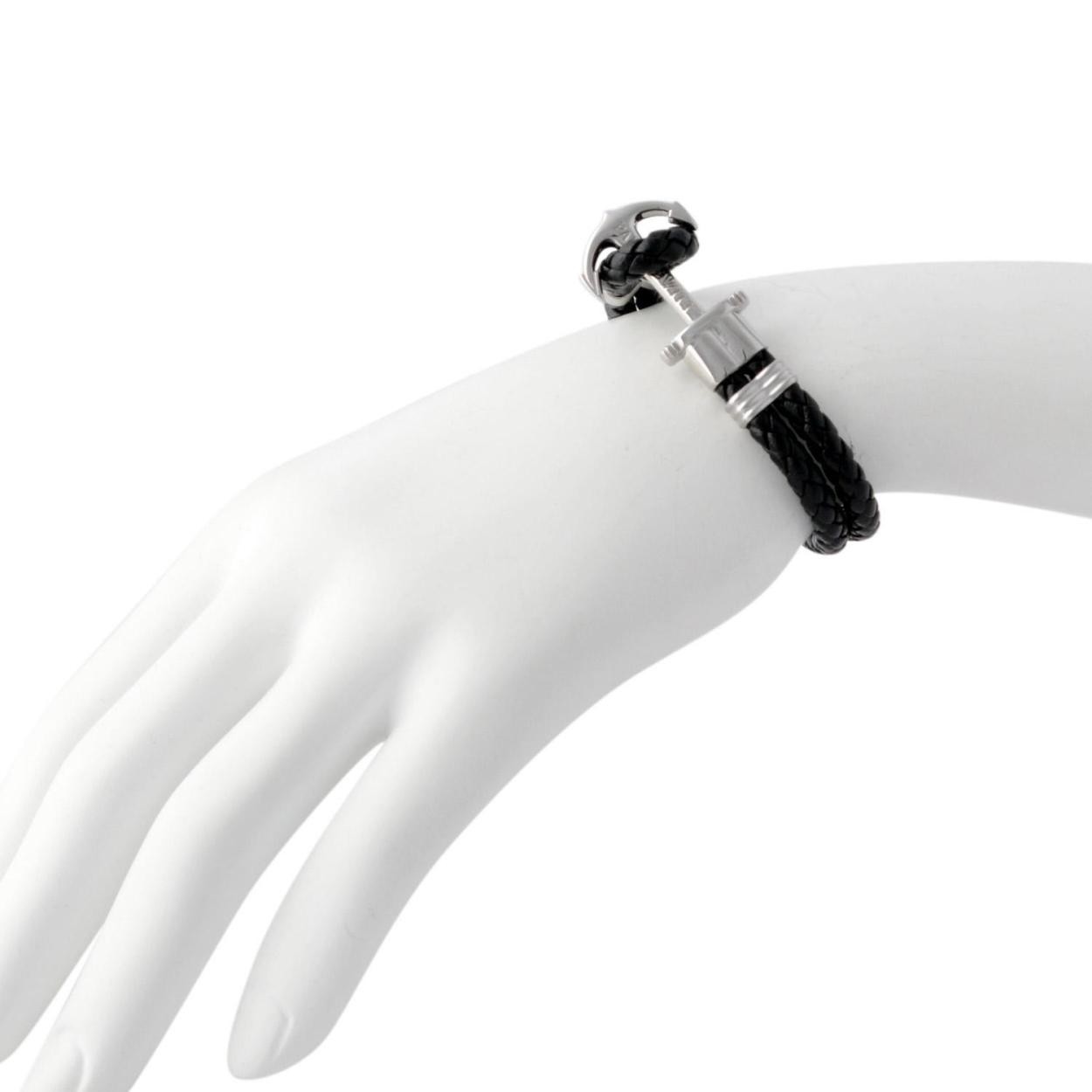 ポールヒューイット PAUL HEWITT PH-PH-L-S-B PHREPレザー アンカーモチーフ レザー編み込み ブレスレット ユニセックス