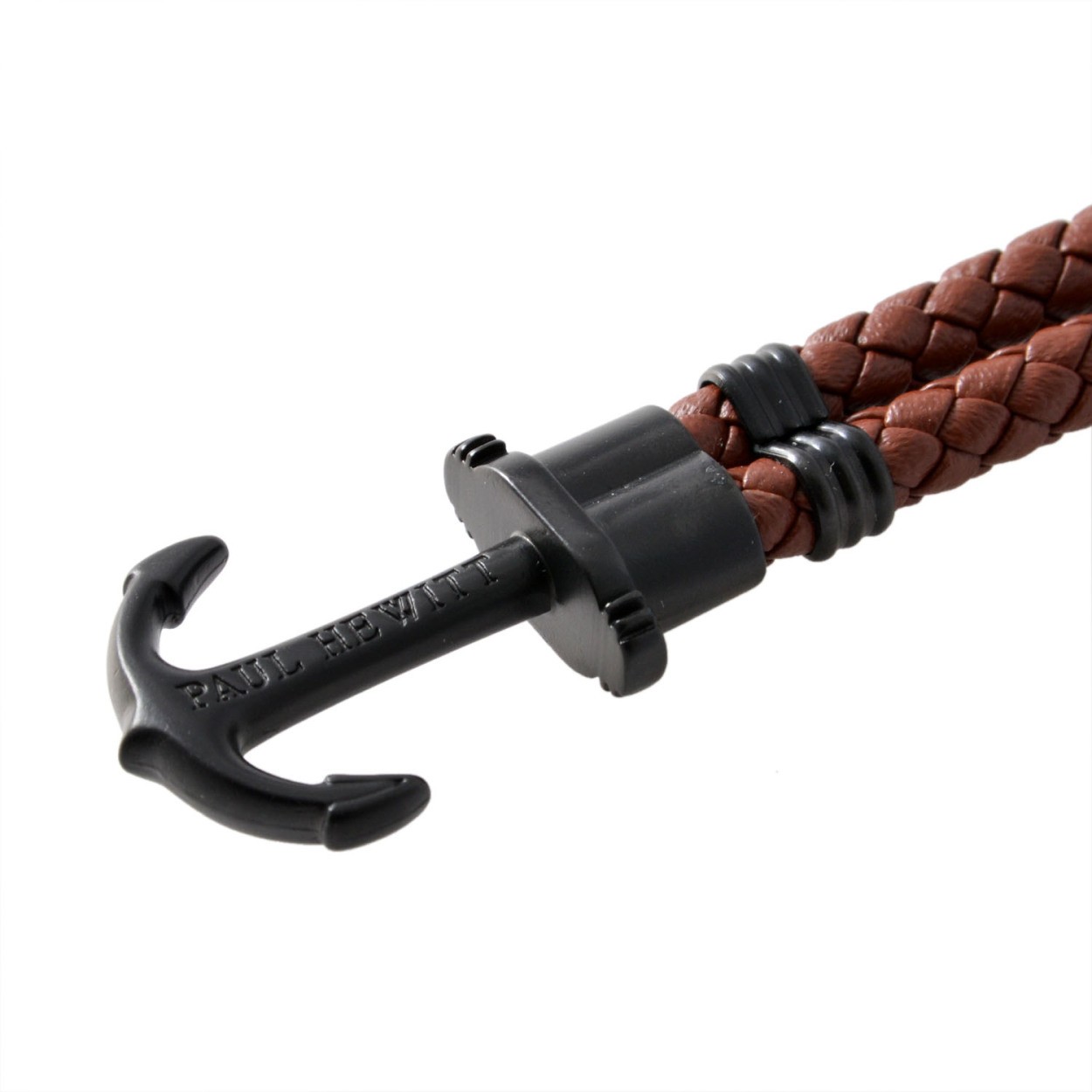 ポールヒューイット PAUL HEWITT PH-PH-L-B-Br-S PHREPレザー アンカーモチーフ レザー編み込み ブレスレット ユニセックス