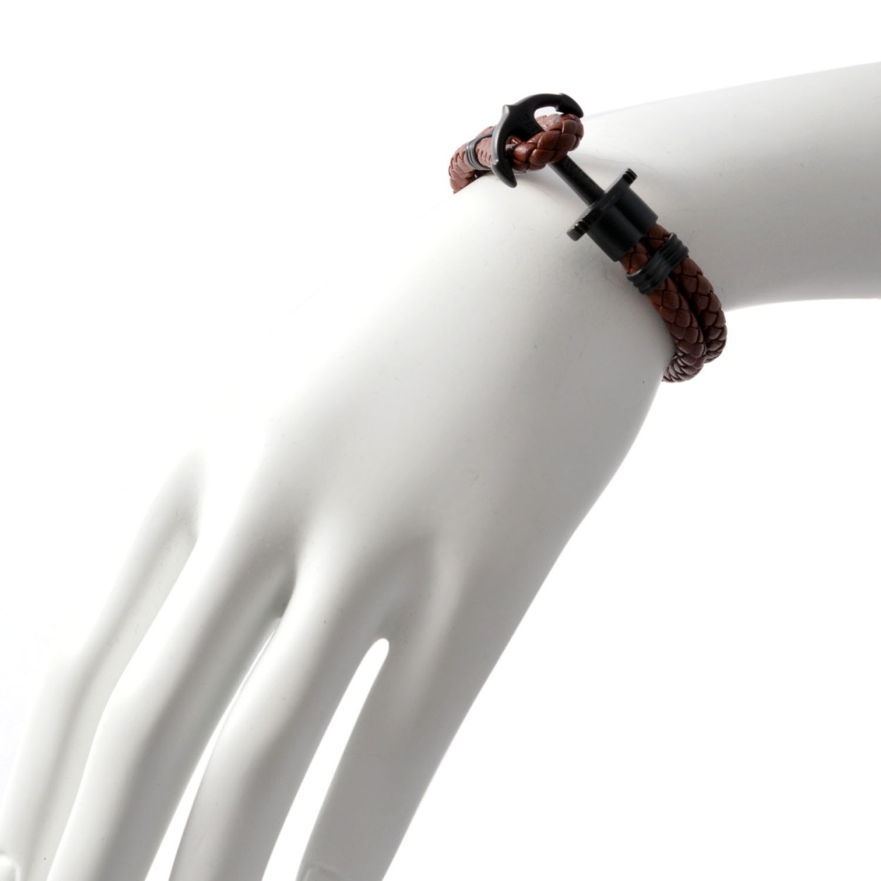 ポールヒューイット PAUL HEWITT PH-PH-L-B-Br-S PHREPレザー アンカーモチーフ レザー編み込み ブレスレット ユニセックス