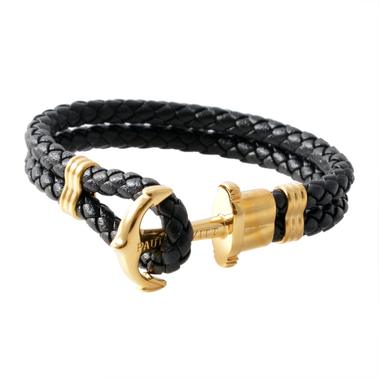 ポールヒューイット PAUL HEWITT PH-PH-L-G-B PHREPレザー アンカーモチーフ レザー編み込み ブレスレット ユニセックス