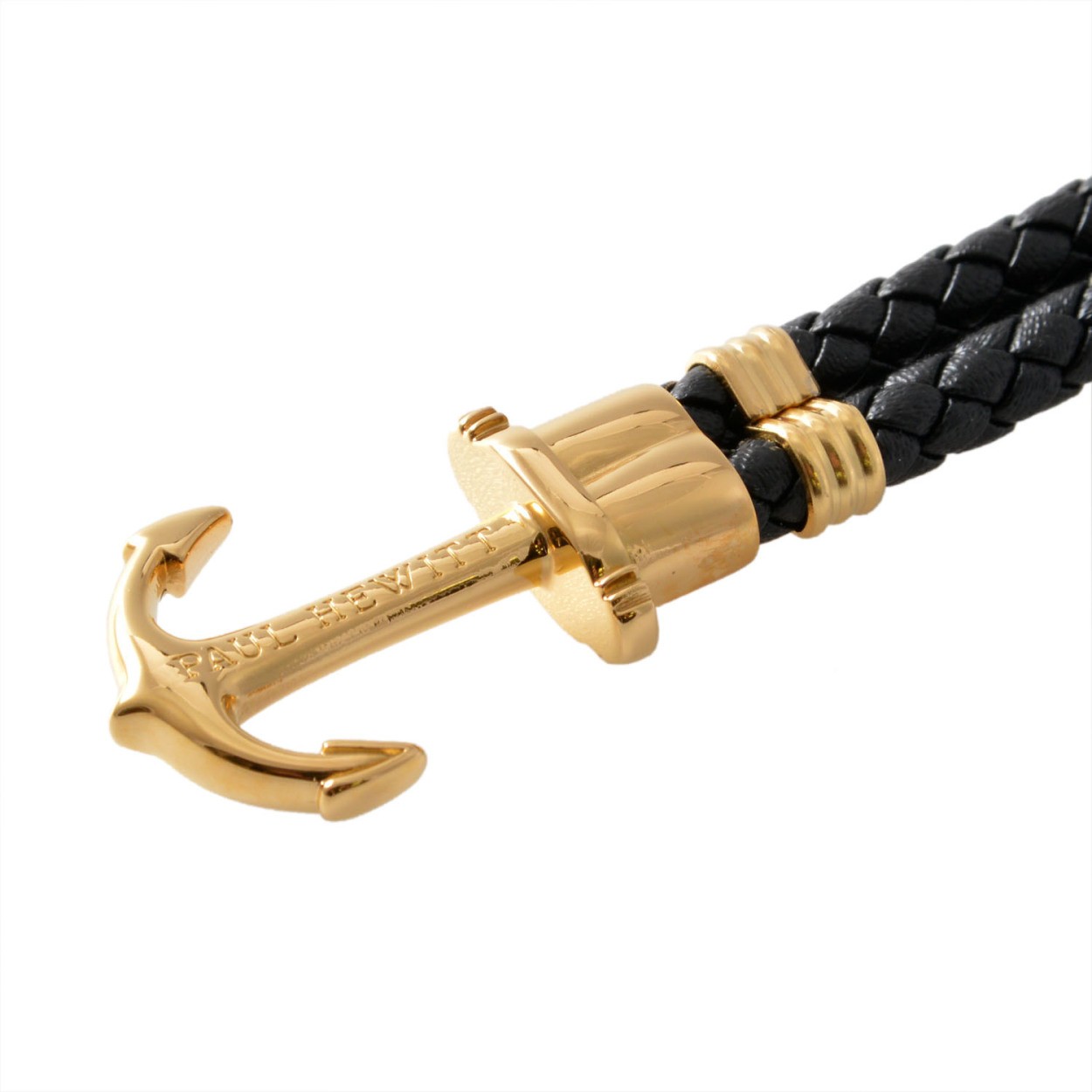 ポールヒューイット PAUL HEWITT PH-PH-L-G-B PHREPレザー アンカーモチーフ レザー編み込み ブレスレット ユニセックス