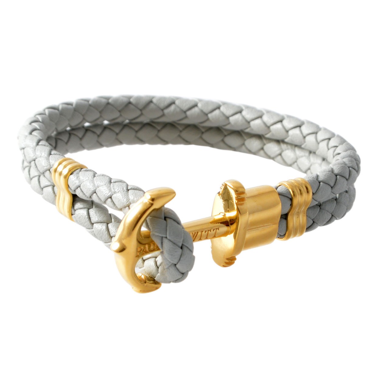 ポールヒューイット PAUL HEWITT PH-PH-L-G-Gr PHREPレザー アンカーモチーフ レザー編み込み ブレスレット ユニセックス