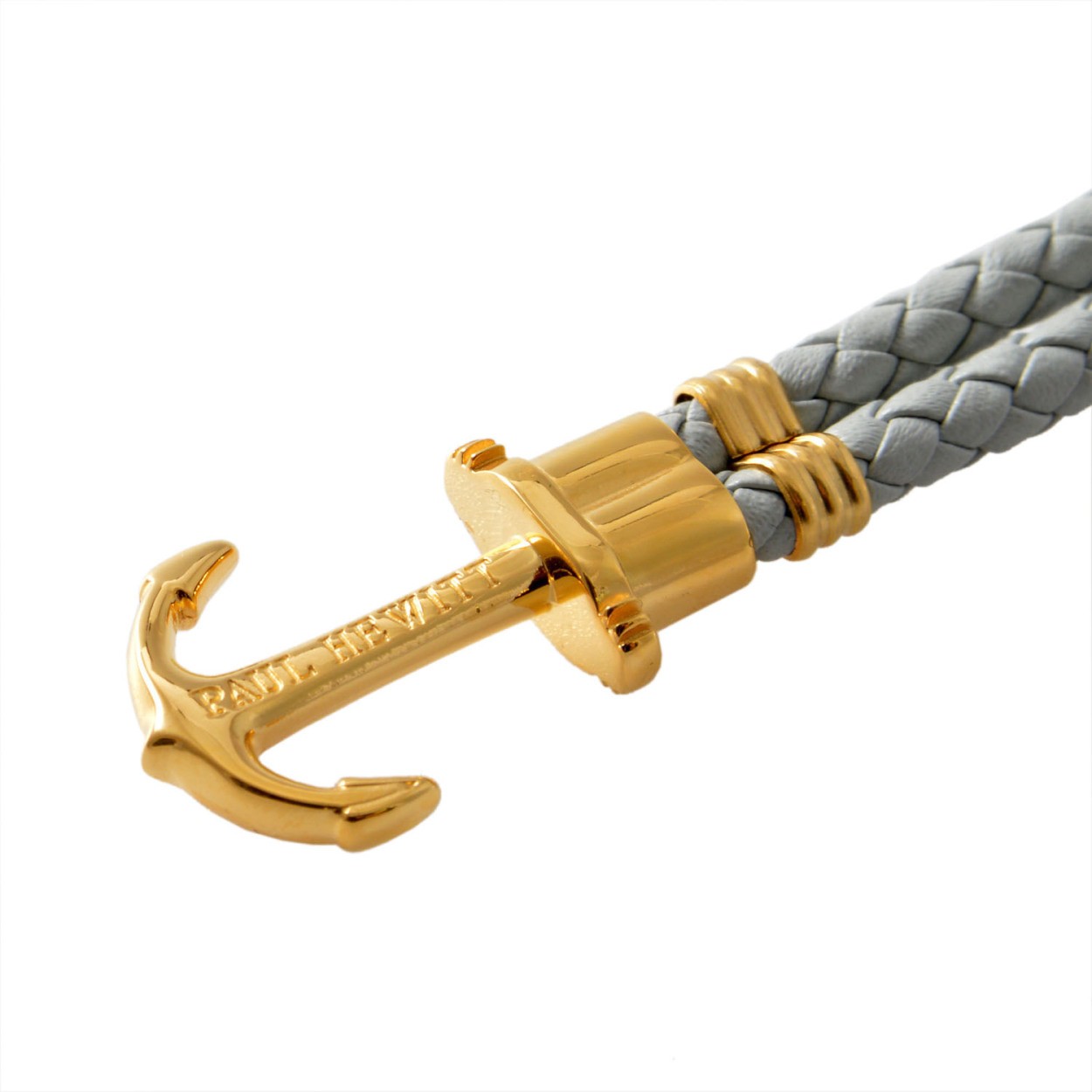 ポールヒューイット PAUL HEWITT PH-PH-L-G-Gr PHREPレザー アンカーモチーフ レザー編み込み ブレスレット ユニセックス