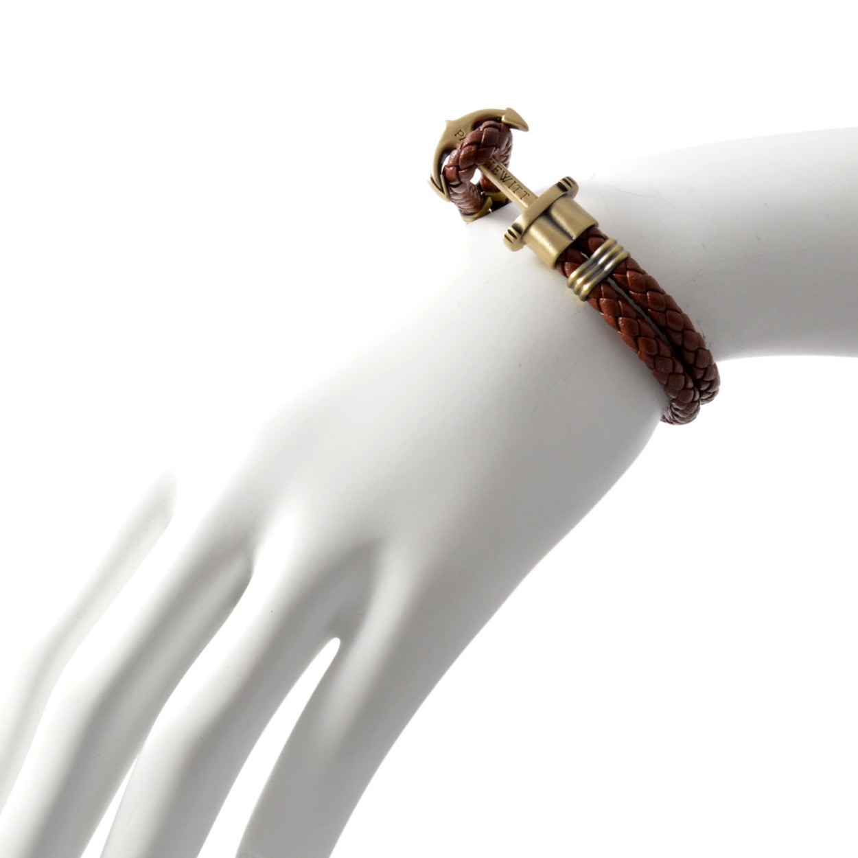 ポールヒューイット PAUL HEWITT PH-PH-L-M-Br-S PHREPレザー アンカーモチーフ レザー編み込み ブレスレット ユニセックス