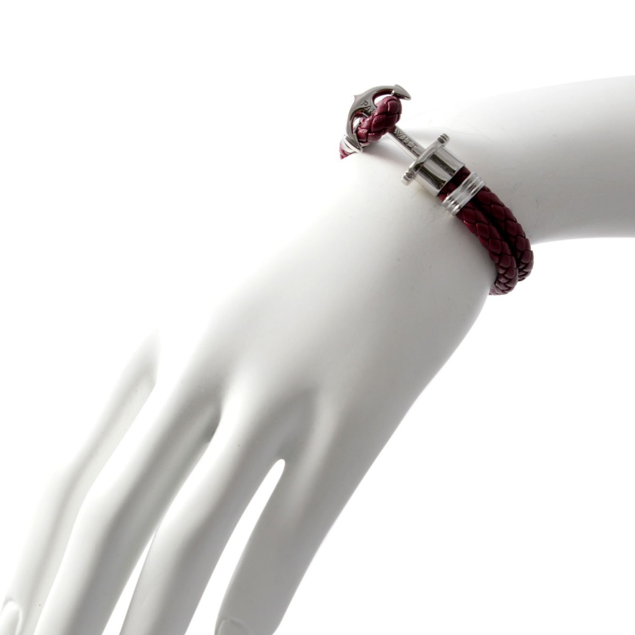 ポールヒューイット PAUL HEWITT PH-PH-L-S-Db-S PHREPレザー アンカーモチーフ レザー編み込み ブレスレット ユニセックス